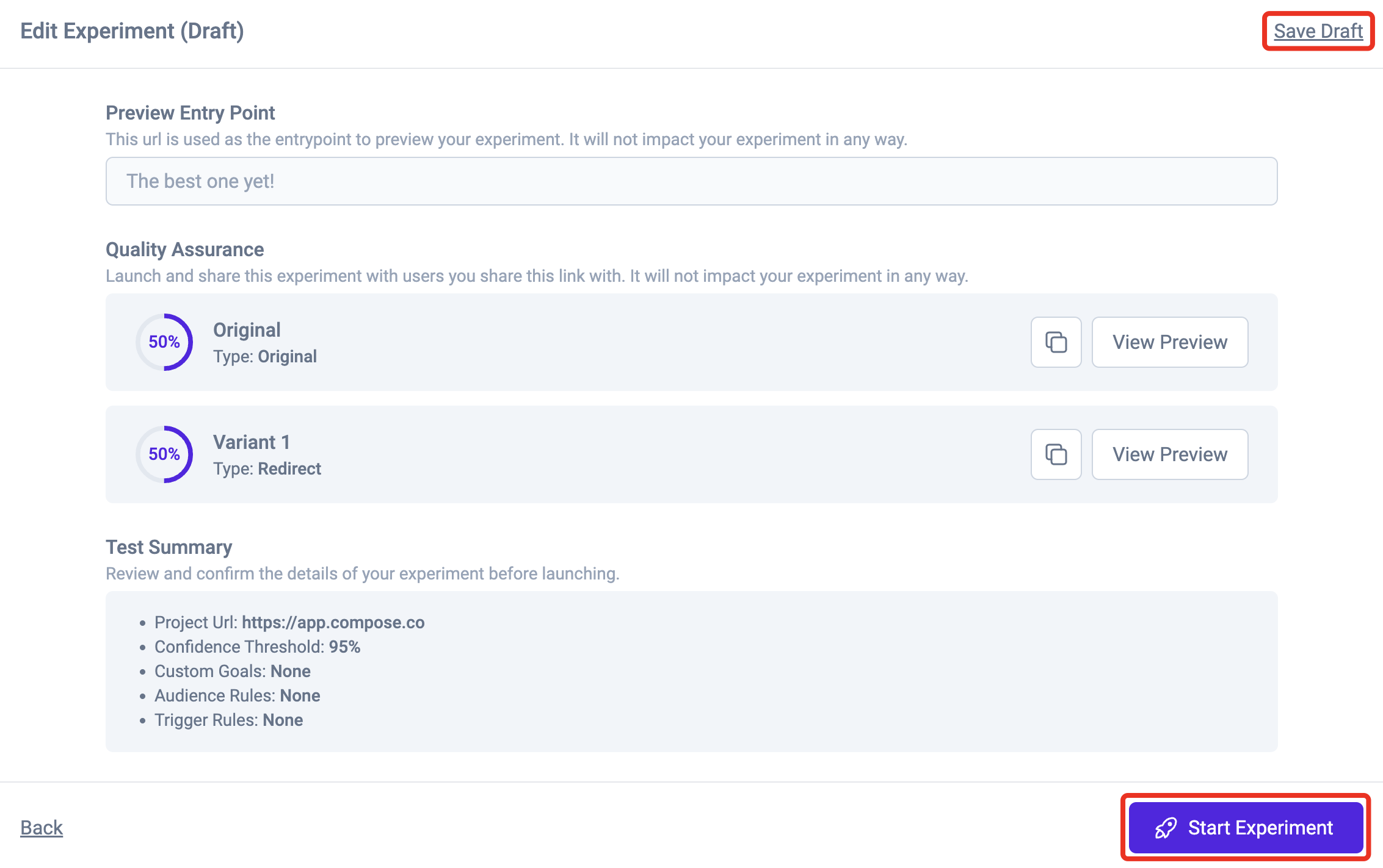 Preview And Launch Experiment Compose Support